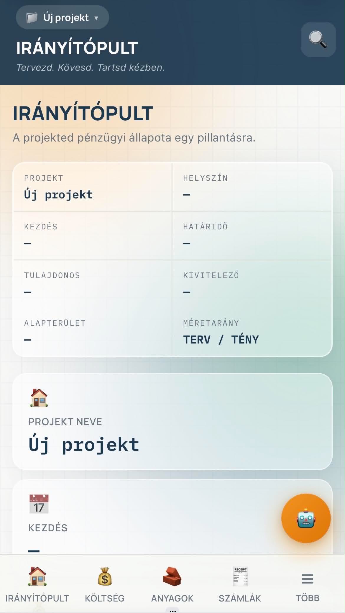 Minden projekt egyetlen áttekinthető felületen.